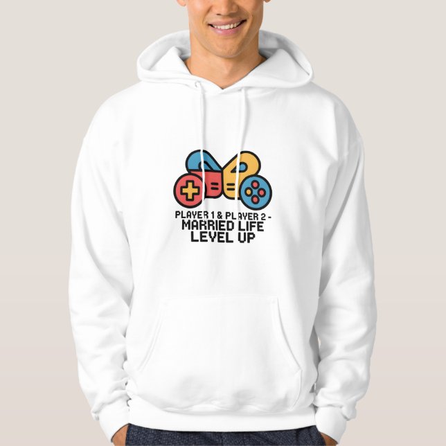 Moletom Jogador 1 e 2 Gamer Casado (Frente)