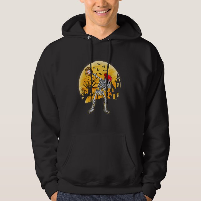 Moletom Jogador de Baseball Halloween Dabbing Skeleton Kid (Frente)