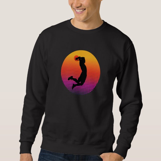 Moletom Jogador de Basquete Jogando Bola de Basquetebol Es (Frente)