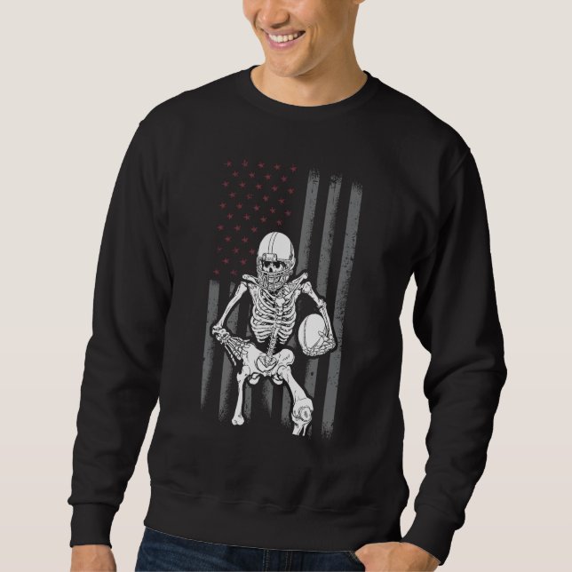 Moletom Jogador de futebol Fan Gift Skeleton Shirt Hallowe (Frente)