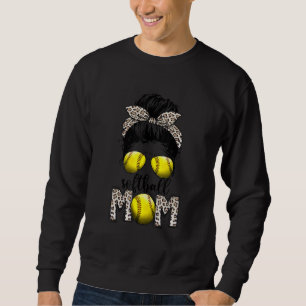 Moletom Jogador de Softball Sangrento Mãe Vida Leopardo Me