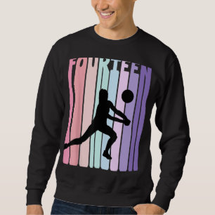 Moletom Jogador de Voleibol Retro de Aniversário de 14 14