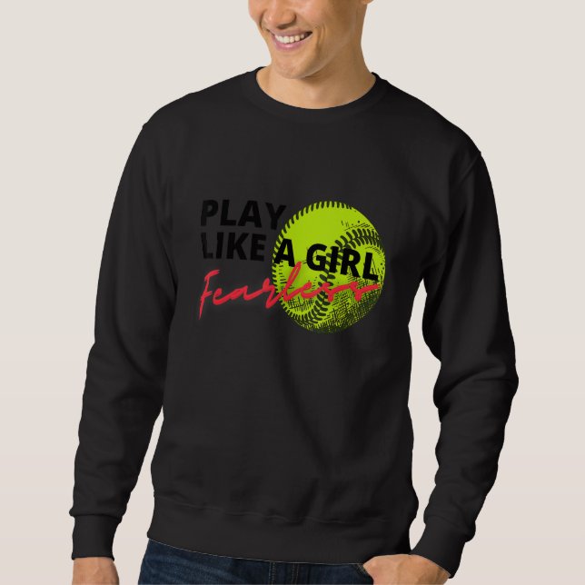 Moletom Jogar Softball Sem Carinho Como Divertir Uma Garot (Frente)
