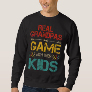 Moletom Jogo Vintage Real Grandpas Com O Jogador De Crianç
