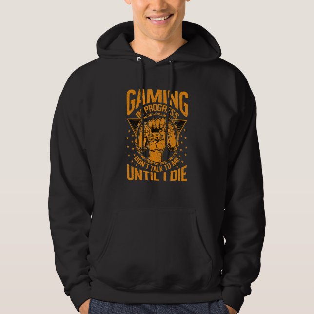Moletom Jogos em andamento Não fale comigo Gaming V engraç (Frente)