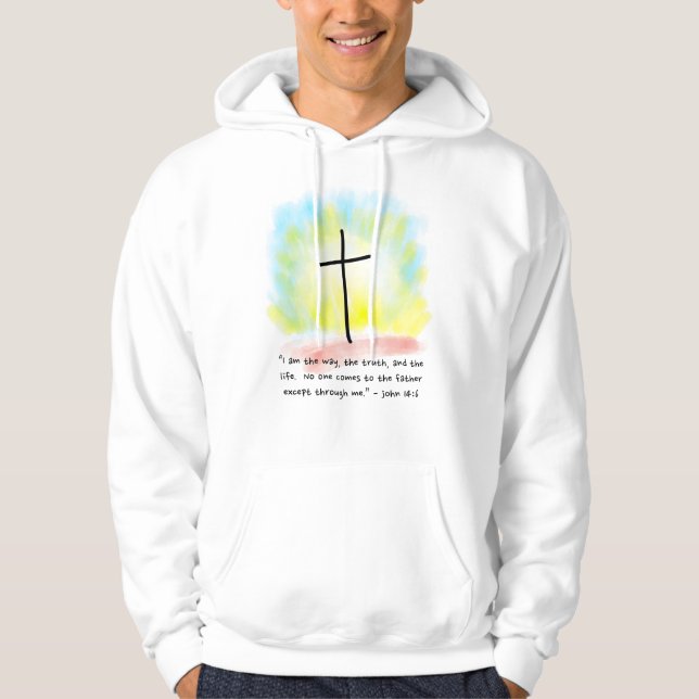 Moletom JOHN 14:6 Hoodie masculino (Frente)