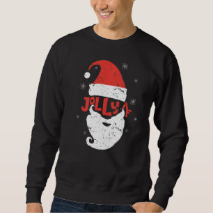 Moletom Jolly Santa Hat Beard Af Snowflakes Feliz Christma