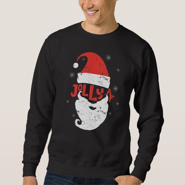 Moletom Jolly Santa Hat Beard Af Snowflakes Feliz Christma (Frente)