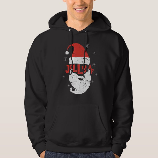 Moletom Jolly Santa Hat Beard Af Snowflakes Feliz Christma (Frente)