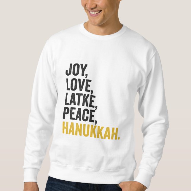 Moletom Joy Love Trava Paz Hanukkah Engraçado Judeu (Frente)