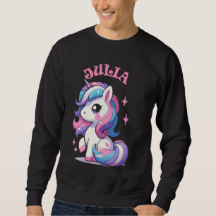Moletom Julia Cute Unicorn Design para nome feminino Julia