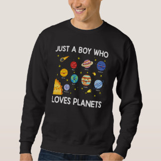 Moletom Just A Boy Who Loves Planets Solar System Space Sc