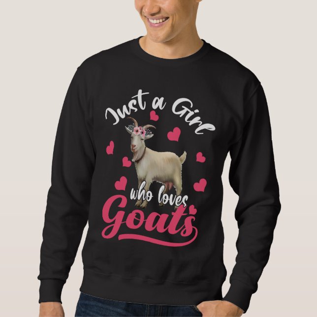 Moletom Just A Girl Who Loves Goats  Floral Flower Goat Fa (Frente)