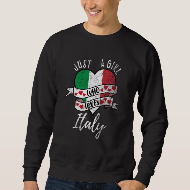 Moletom Just A Girl Who Loves Italy Vintage (Frente)