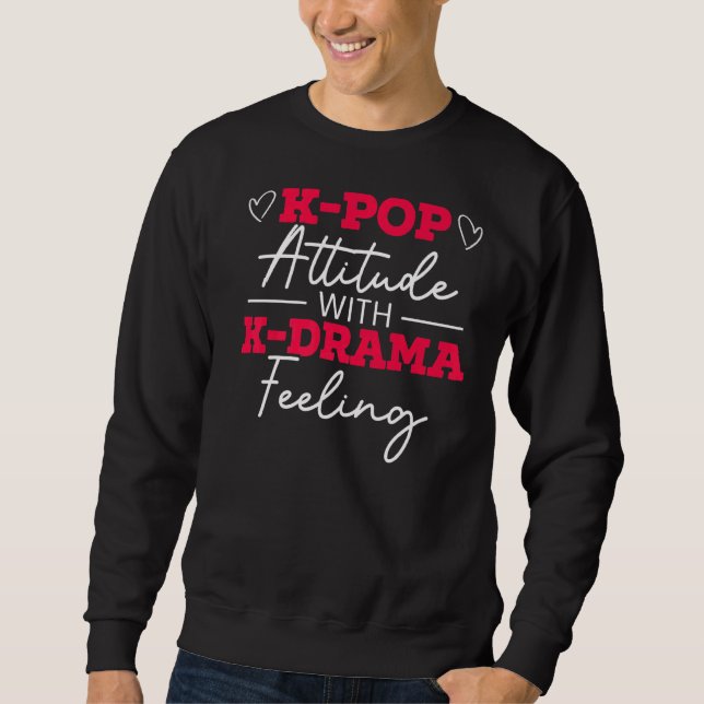 Moletom K Pop com K Drama Sentindo Coreano Pop Mus (Frente)