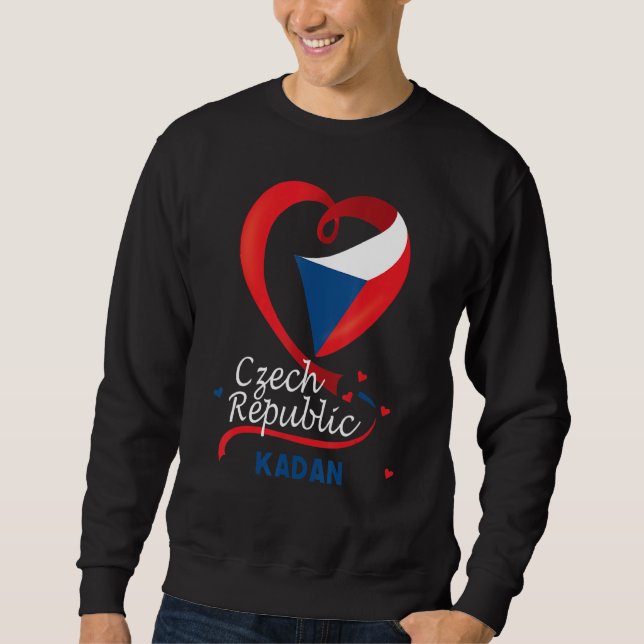 Moletom Kadan República Checa Bandeira do Coração Casaco d (Frente)