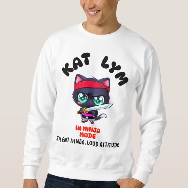 Moletom Kat Lym In Ninja Mode Black Cat (Frente)
