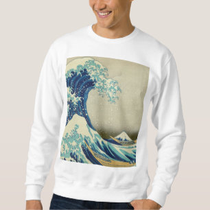 Moletom Katsushika Hokusai - A onda do Excelente de Kanaga