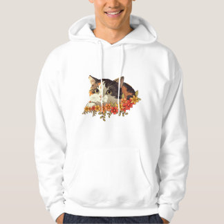 Moletom Kawaii Calico Cat Floral Peeking Art