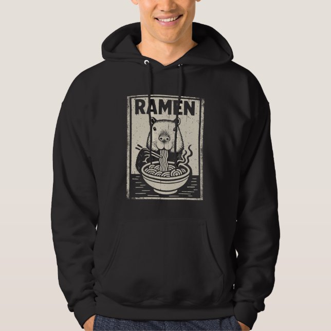 Moletom Kawaii Capybara Eating Ramen Japanese Noodles Anim (Frente)