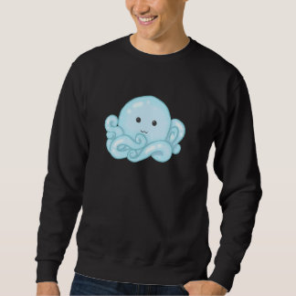 Moletom Kawaii Cute Aesthetic Happy Pastel Blue Octopus