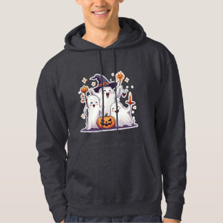 Moletom Kawaii Ghosts Halloween Hoodie - Cinza