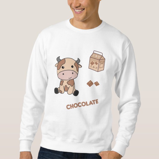 Moletom Kawaii - Vaca Retrora de Chocolate Japonês (Frente)