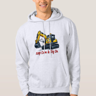 Moletom Keep Calm Dig On Cute Excavator Men's Hoodie