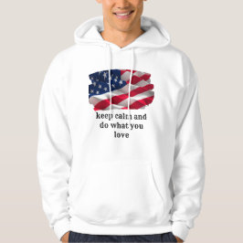 Moletom keep calm quote and vibrant american flag