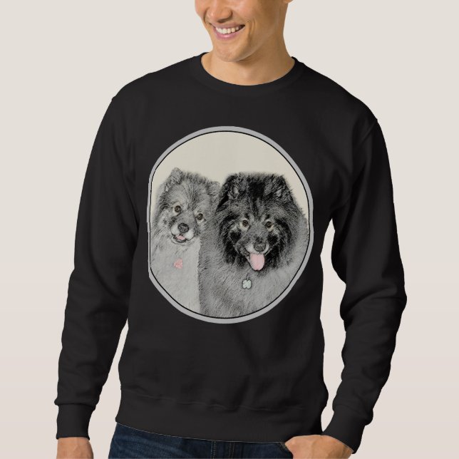 Moletom Keeshond Graphics Keeshond Mãe e Filho (Frente)