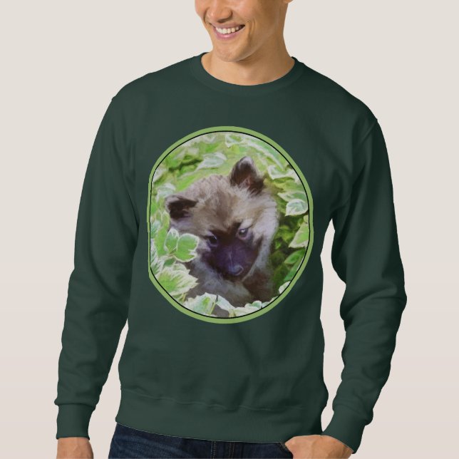 Moletom Keeshond Puppy na Pintura Original (Frente)