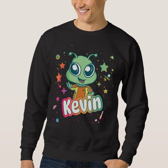 Moletom KEVIN - Nome de Menino Bonito com Alienígena Bonit (Frente)