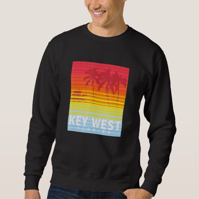 Moletom Key West Florida Retro Sunset Palm Trees (Frente)