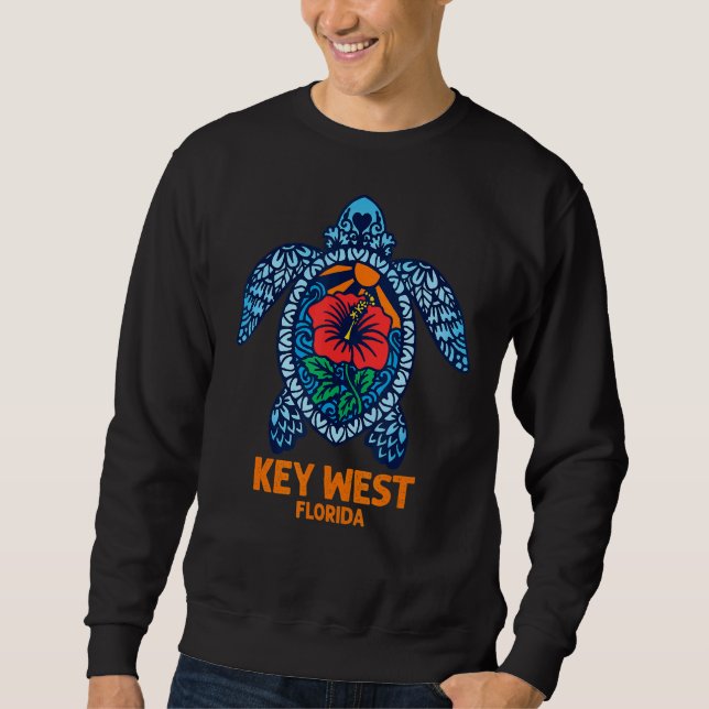 Moletom Key West Sea Turtle Flórida Tartaruga Hibiscus Flo (Frente)