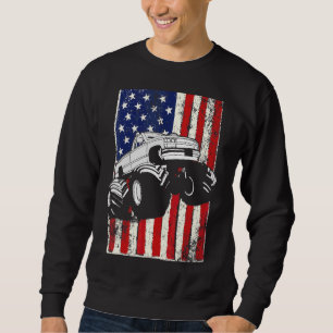 Moletom Kids Monster Truck American Flag Racing Usa Patrio