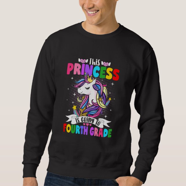 Moletom Kids Princess Unicorn 4th Grade Back To School Boy (Frente)