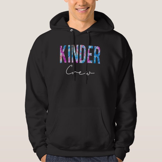 Moletom Kinder Crew Tie Dye Back to School feliz primeiro  (Frente)
