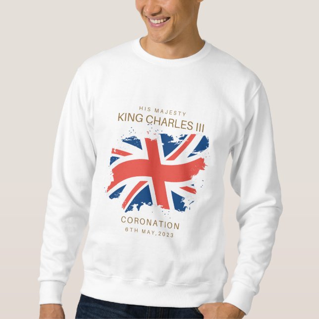 Moletom King Charles III Union Jack Flag T-Shirt (Frente)