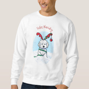 Moletom KiniArt Havanese Reindeer Christmas Sweatshirt