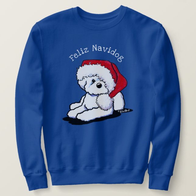 Moletom KiniArt Natal Bichon Frise (Frente do Design)