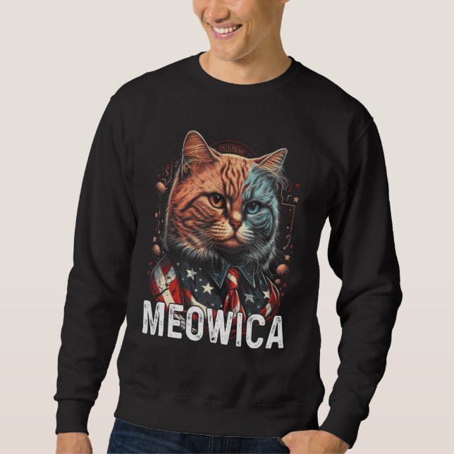 Moletom Kitty Cat 4th Of July Meowica USA Patriotic Indepe (Frente)
