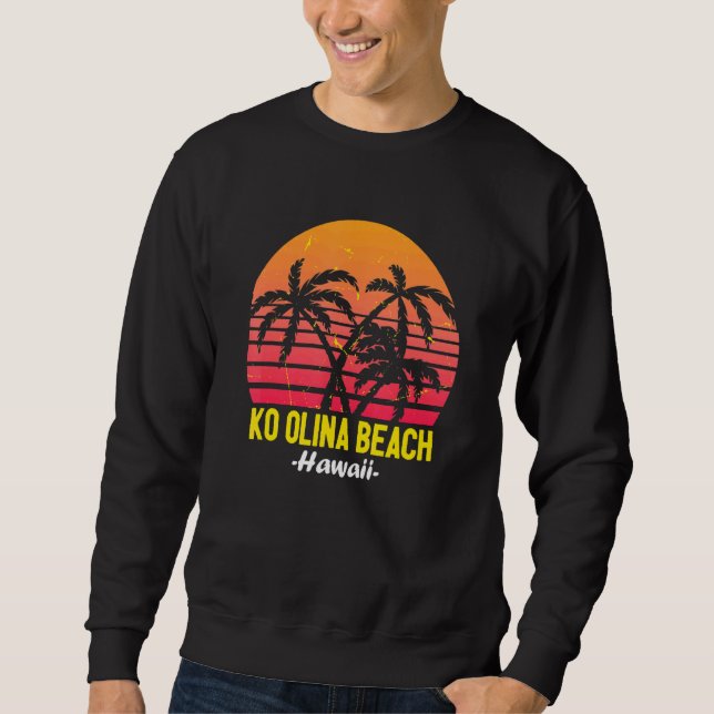 Moletom Ko Olina Beach Hawaii Oahu Havaiano Sunset Palm Tr (Frente)