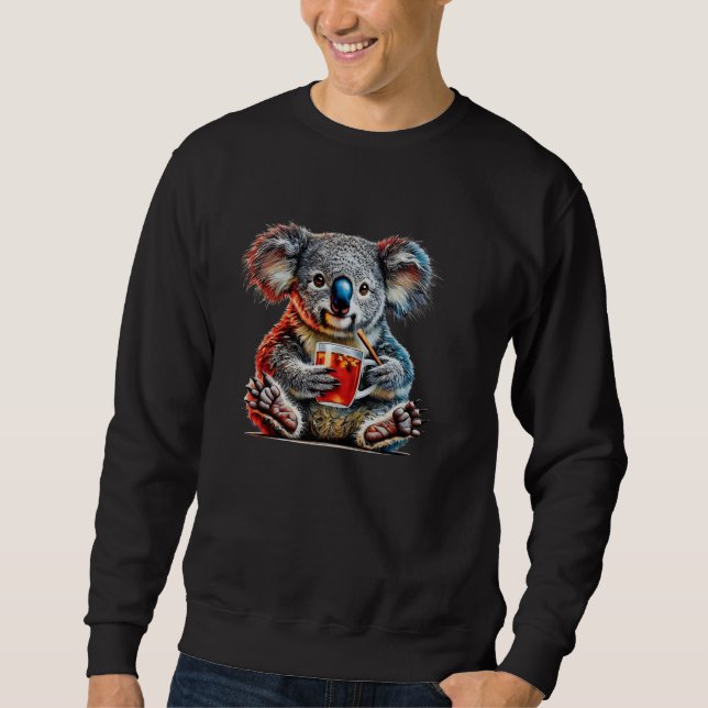 Moletom Koala Tea Amava Urso Gelado Para Bebidas De Chá (Frente)