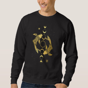 Moletom Koi Outfit Ying Yang Carp Sun Moon Phase Japan Sty