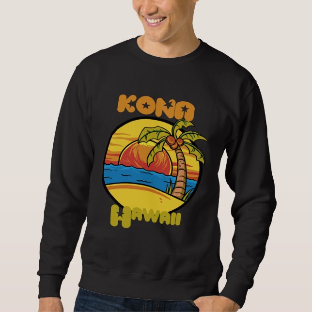 Moletom Kona Sunset Vacation Hawaii Palm trees Ocean (Frente)