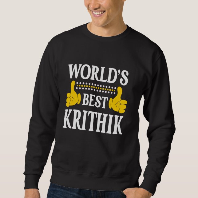 Moletom Krithik Personal Name Funny First Name World's Bes (Frente)