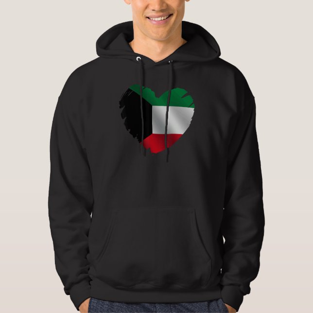 Moletom Kuwait: Bandeira Do Coração Kuwait Kuwait (Frente)