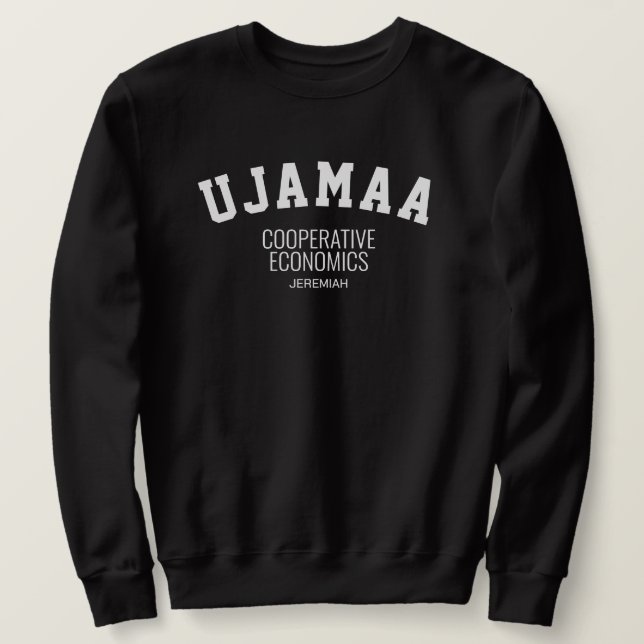 Moletom Kwanzaa UJAMAA Cooperative Economics Personalizado (Frente do Design)