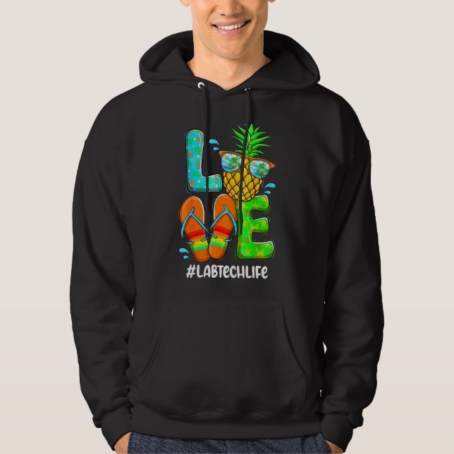 Moletom Lab Tech Love Summer Pineapple Tropical Flower Fli (Frente)