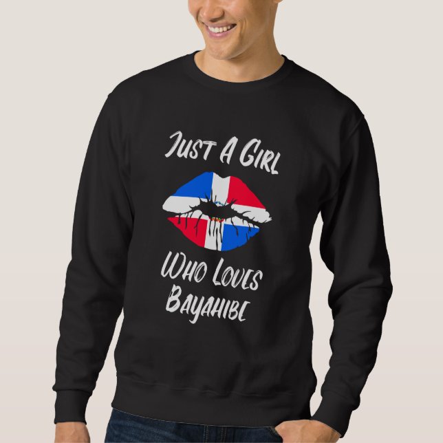 Moletom Lábios Boca Amor Bandeira da República Dominicana  (Frente)